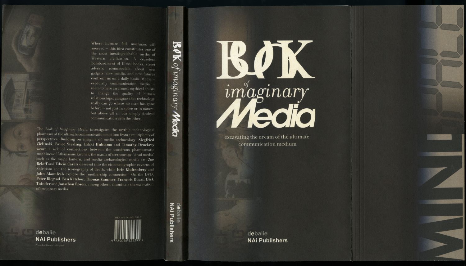 『想像のメディアの本（Book of Imaginary Media）』（2006年、NAi）の表紙を広げたところ